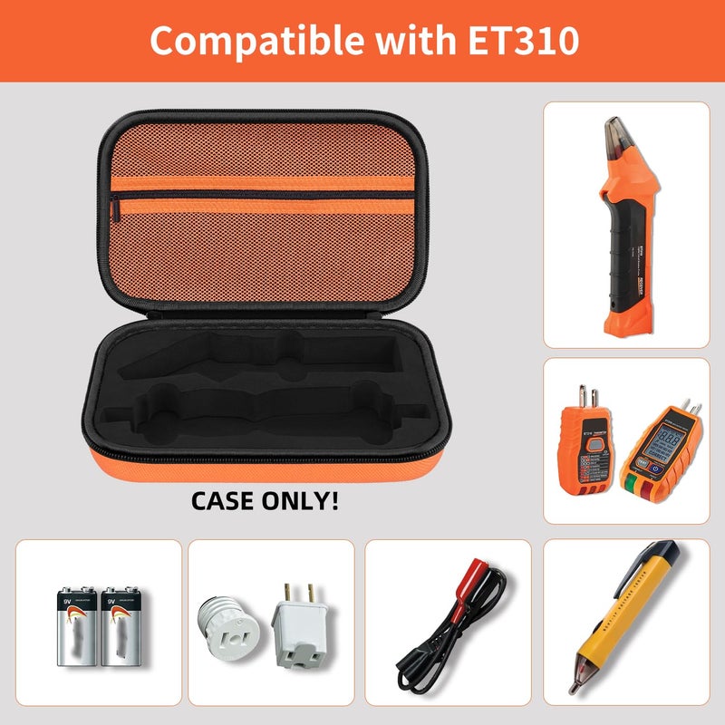 HESPLUS Hard Case for Klein Tools ET310 AC Circuit Breaker Finder Electric Tester & 80016 Tool Kit & RT250 GFCI Outlet Tester and Accessories Electrical Tools Storage Organizer Bag, Orange(Case Only) - Image 2